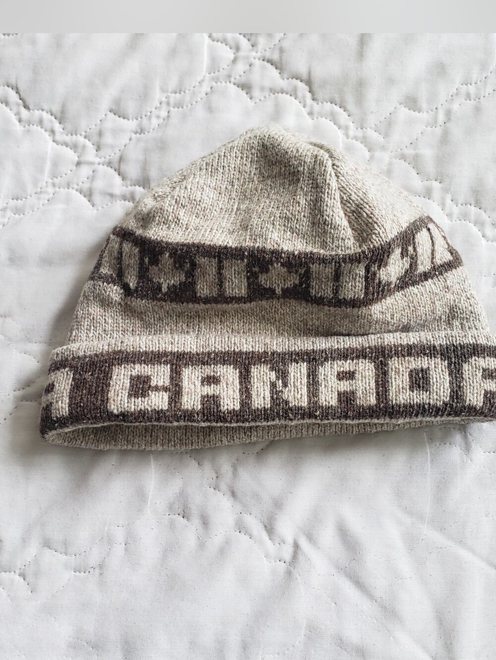 Canada Toque Fair Isle Beanie Granola Gorp Warm Winter Knit Hat Heather Mélange